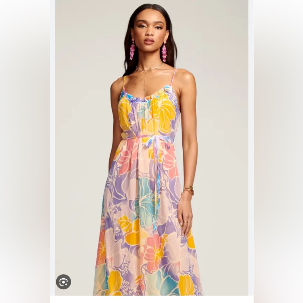 Ramy Brook dress silk nwt S , belt string missing